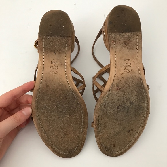 Tory Burch Amalie Strappy Flat Sandal Sand - Picture 9 of 12